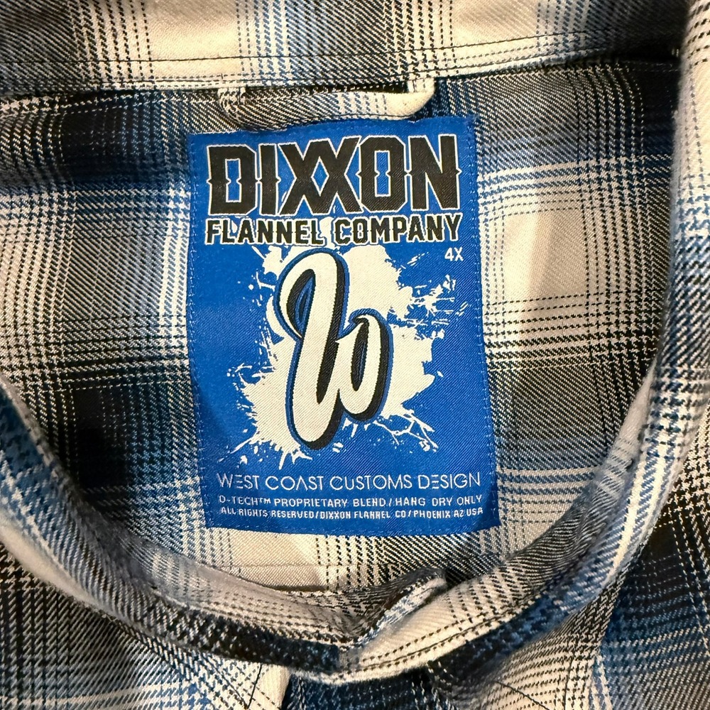 Dixxon Flannel Co West Coast Customs Plaid Button Up Mens 4X  Biker - Picture 7 of 16